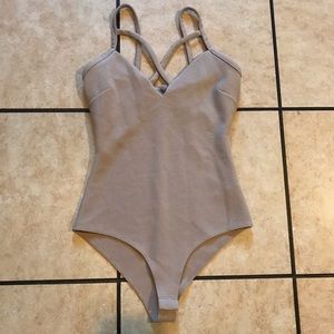 Charlotte Russe Nude Bodysuit size Xsmall